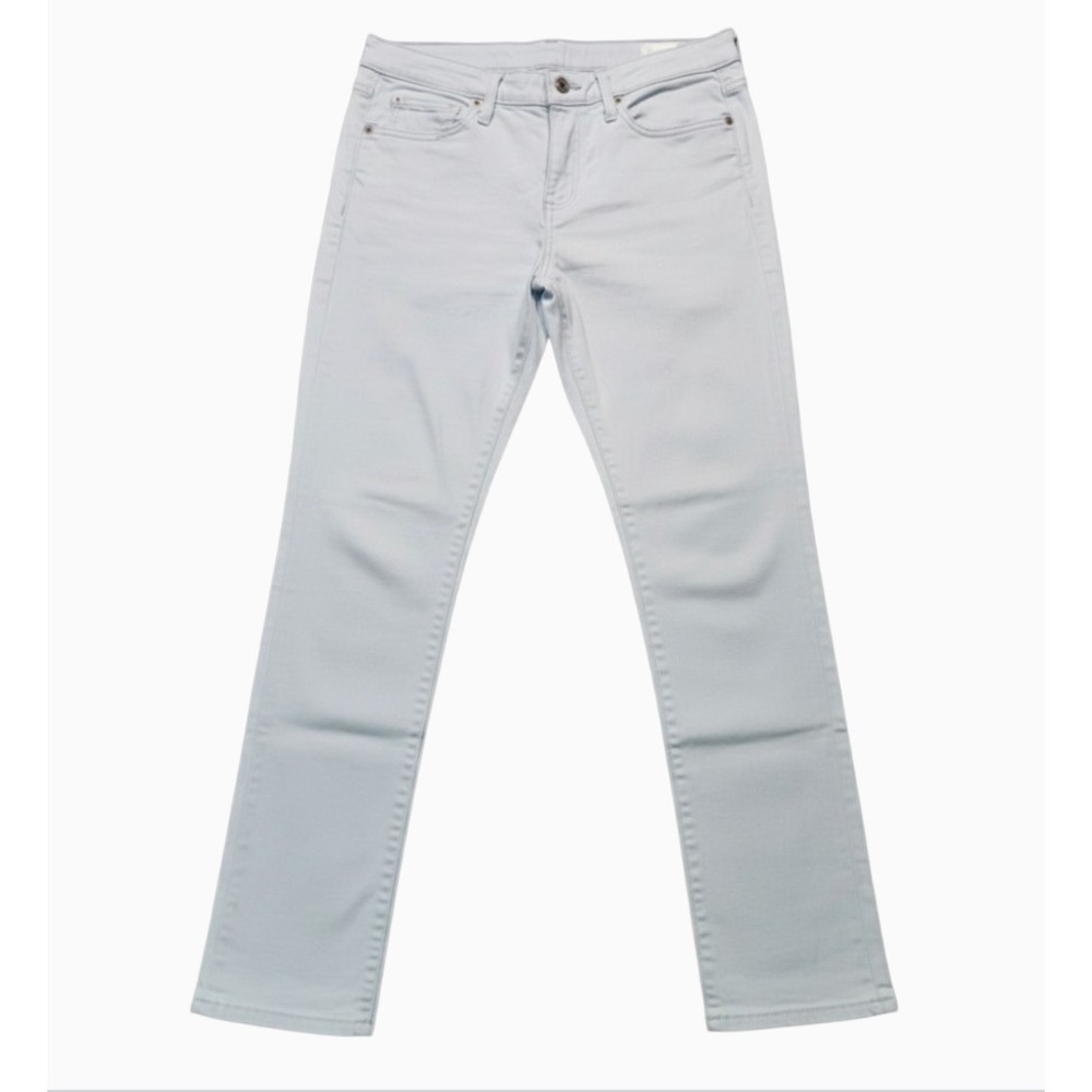 GAP GIRLFRIEND JEANS Very Pale Baby Blue STRETCH Mid-Rise Slim Fit Straight 0 R